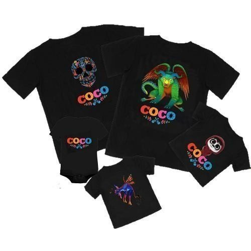 Quinteto De Playeras P/ Familia Coco Personalizadas