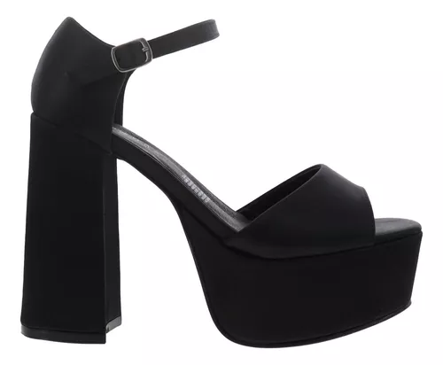 Zapatos negros de tacón ancho y plataforma para mujer assynt