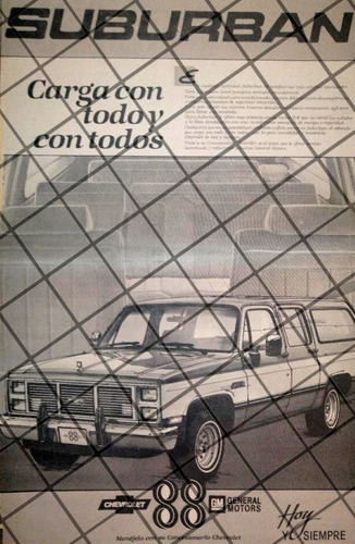 Cartel Retro Camioneta Chevrolet Suburban 1987 Mty