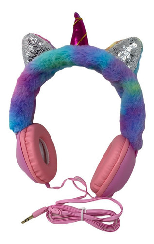 Imagen 2 de 3 de Auricular Unicornio Kids Dinax Peluche Esponjoso