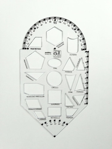 Imagem 1 de 4 de Gabarito De Formas Geométricas Adaptado Braille Baixa Visão
