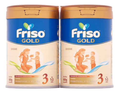 2 Latas Friso Gold 3 800g C/u 1 - 3 Años Formula Bebé