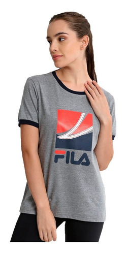 Remera Fila Lifestyle Mujer  Old Gris Melange Cli