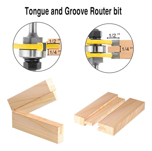 2 Brocas D Fresado De Madera Para Carpintería Vástago 1,27cm