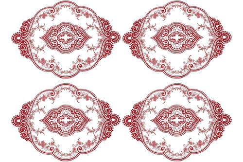 Uxcell 4pack Retro Mantel De Encaje 12x17 Pulgadas Oval Bord