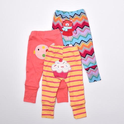 Set De 5 Pantalones Bebe 100% Algodón Diseños Surtidos