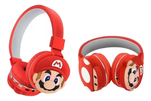 Audífonos inalámbricos OEM Mario Bros Ah-806 rojo