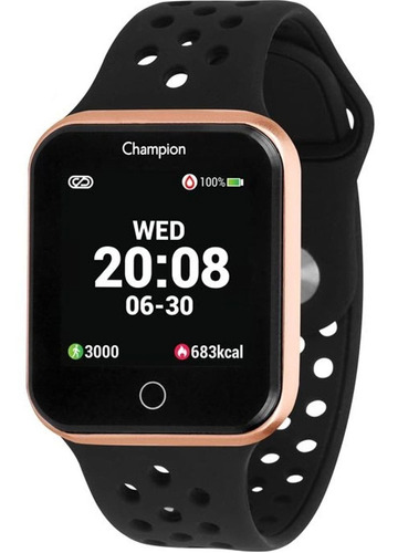 Imagem 1 de 9 de Relógio Champion Smartwatch Bluetooth 4.0 Rosé Preto 