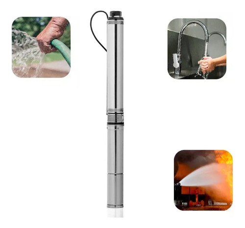 Bomba Sumergible De Pozo Acero Inox 2hp Agua Limpia Pluvius