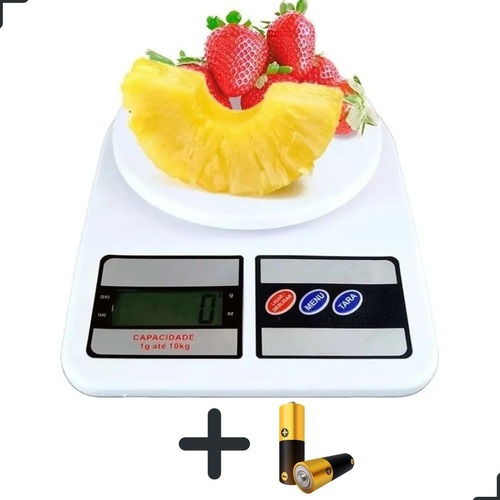 Báscula de cocina digital de alta precisión para dieta de 10 kg con 2 baterías