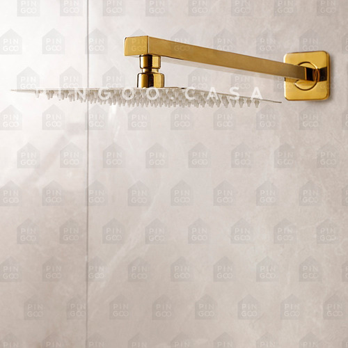 Ducha Chuveiro Inox 20cm Com Braço 40cm Mundaú - Dourado