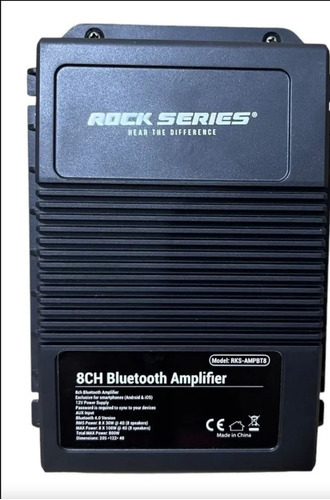 Amplificador 8 Canales Rock Series Rks-ampbt8 Maxpower 800w Color Negro