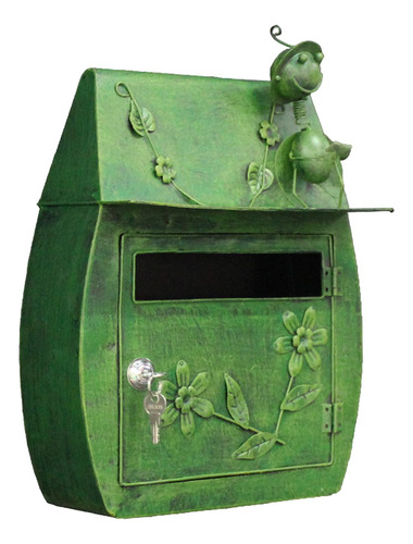 Soporte De Pared Para Buzón De Correo Con Bloqueo - Verde