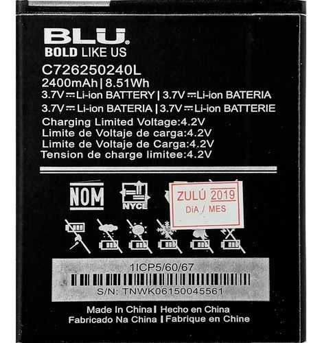 Bateria Pila Blu Grand X Lte G0010 C726250240l