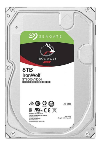 Disco duro interno Seagate IronWolf ST8000VN004 8TB gris