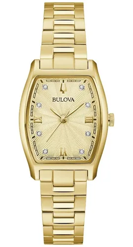 Reloj bulova dorado con diamantes sale