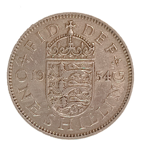 Gran Bretaña 1 Shilling 1954 Mb Km 904 Escudo De Inglaterra