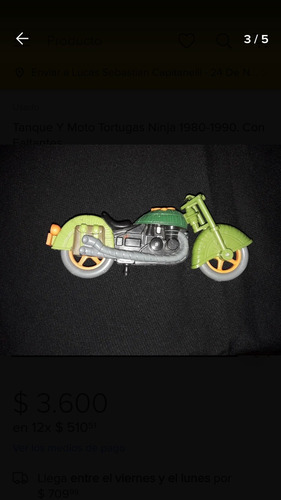 Moto Tortugas Ninja Playmate 1989. Incompleta