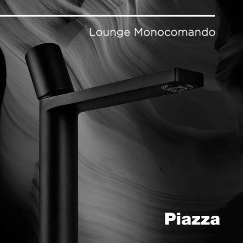 Grifería Lavatorio Pico Alto Piazza Negro Lounge Monocomando