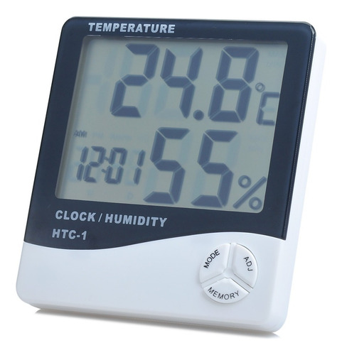 Termo-higrômetro Temperatura E Umidade Relógio Digital Lcd