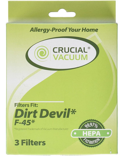 Think Crucial Reemplazo Para Dirt Devil Style F45 Hepa Style