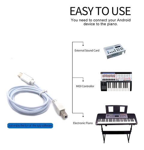 Cable Midi W0usb B A Conector C, Cable Adaptador, Piano Au