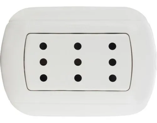 Tomacorriente Triple 10 A Sobrepuesto Blanco