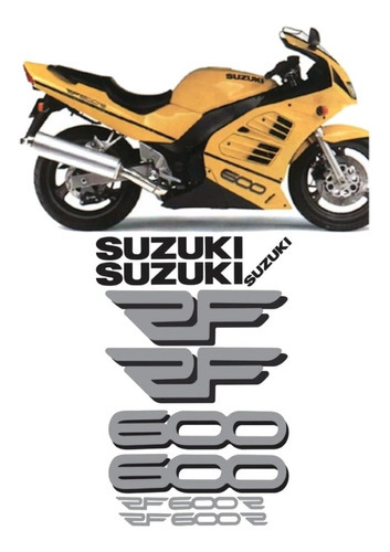 Kit Adesivos Compatível Suzuki Rf600 Rf 600 Amarela Rf001