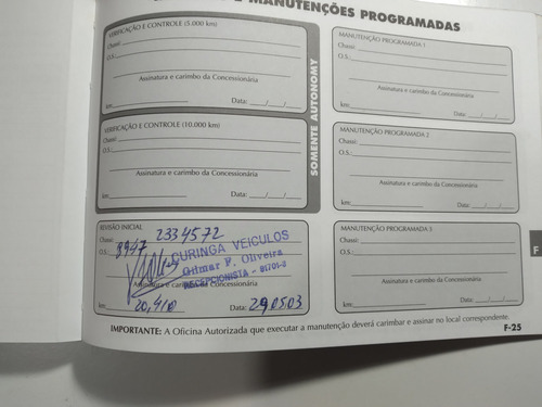 Manual Do Proprietário Palio Young 1.0 2002 Bz (Usado)