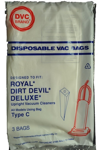 Dirt Devil Tipo C Bolsas De Aspiradora Verticales, Marca Dvc