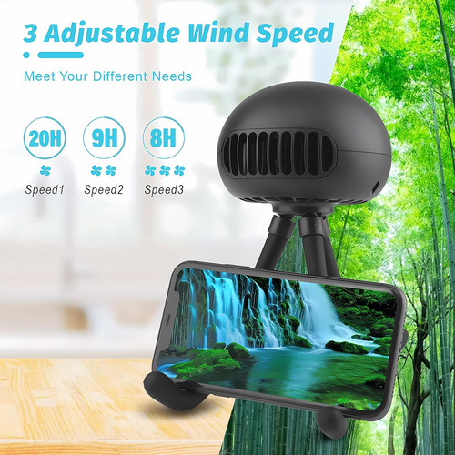 Ventilador Portátil Recargable Para Cochecito Con Clip Flexi