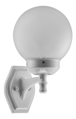 Arandela Luminária Externa De Parede Globo Alumínio 567 Cor Branco 127/220V