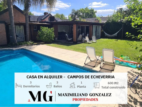 Casa En Alquiler En Campos De Echeverria, Esteban Echeverria 