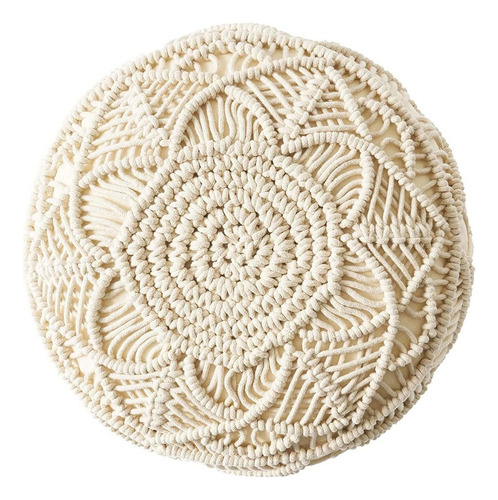 Puf Makenzie Macrame Cube, Natural