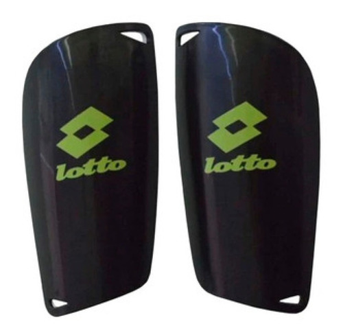 Imagen 1 de 2 de Canillera Lotto Futbol Prato Negro-verde Fluor C/media Blanc