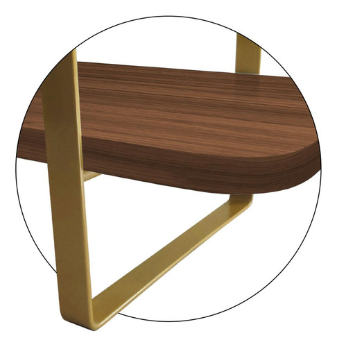 Kit 02 Prateleiras Parede Tripla Hone 25cm Modelo Industrial Cor Dourado/villandry
