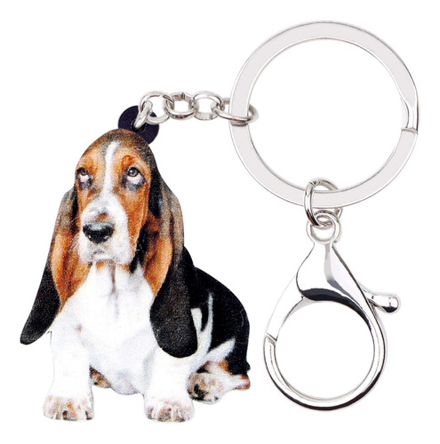 Weveni - Llavero De Acrílico Para Perro Basset Hound, Llav.