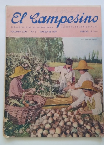 Revista El Campesino Vol. Lxxi No 3  Marzo 1939. J