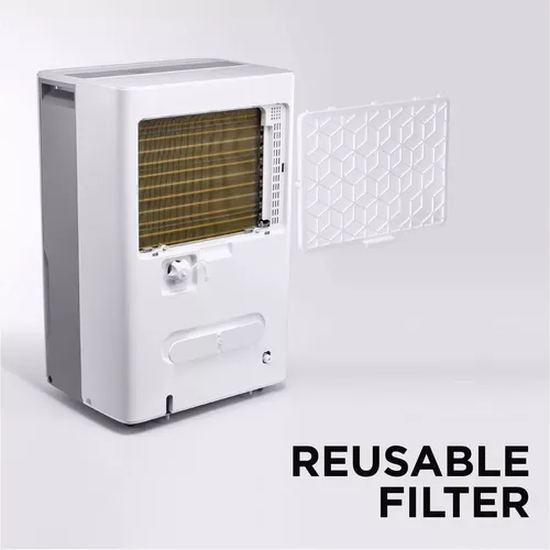 Midea MAD50C1ZWS - Deshumidificador para hasta 4500 pies cuadrados con  filtro de aire reutilizable y higrómetro digital AcuRite 00613 y termómetro  de