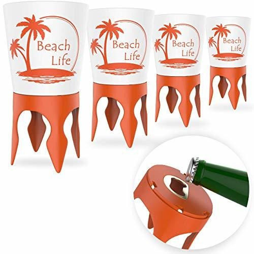 4 Posavasos Portavasos Arena Destapador Vacaciones Playa