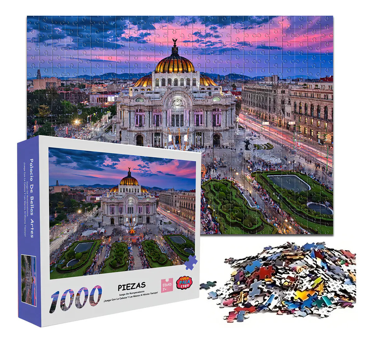 Rompecabezas Puzzle Palacio De Bellas Artes Multicolor Calidad Premium 1000pzs 70x50cm Juegos De Puzzle COCO PALA 1989