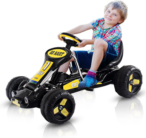 Carro Para Niños Tipo Go Kart Color Negro Marca Costzon 