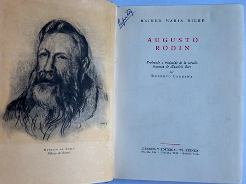 Augusto Rodin - Rainer María Rilke Segunda Ed 1947 Ilustrada