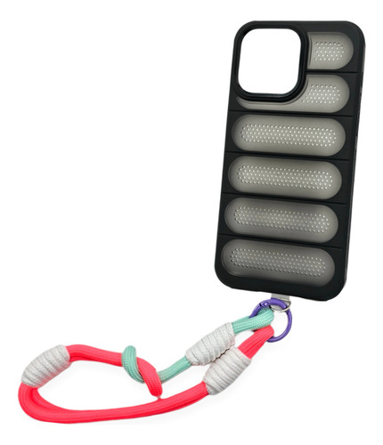 Funda Para Iphone 15 Pro Max Correa + Mica + Envio Gb07 Naranja