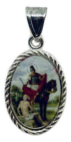 Medalla San Martin Caballero Fotograbado Diamantado (dplata)