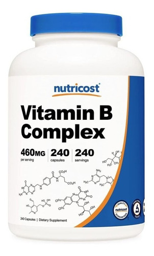 Original Nutricost Complejo Vitamin B, 460mg,240 Cap + Vit C