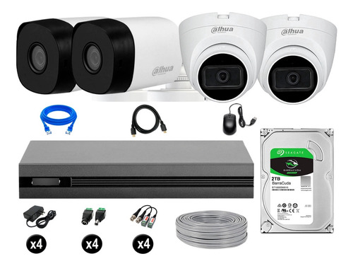 Cámaras Seguridad Dahua Kit 4 Full Hd 02 Cámaras Audio 2tb