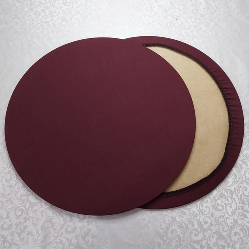 Capas De Sousplat Redondo 35cm Para Eventos Link Especial Cor Vinho Liso