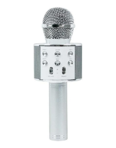 Microfone Ws 858 Bluetooth Karaokê Silver - Handheld Ktv