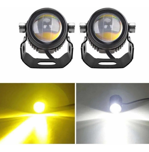 Neblinero Led Para Moto, Duo Color Ambar-blanco